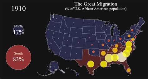 The Great Migration Of Us African American Population Vivid Maps The Great Migration