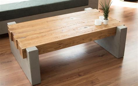 Die sind nämlich super stabil und nicht besonders teuer. massTisch15 Couchtisch Holz Beton minTisch