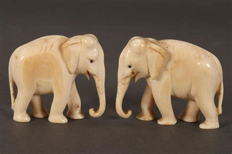 Sold Price Pair Of Carved Ivory Elephants December 4 0122 1000 Am