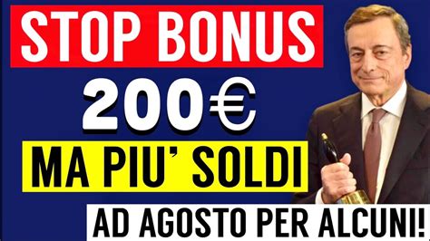 Stop Bonus Ma Pi Soldi Ad Agosto Per Alcuni Ma I Pensionati