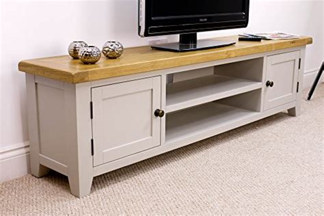 Arklow Painted Grey Oak Extra Large Tv Stand For 65 Inch Tv 180cm