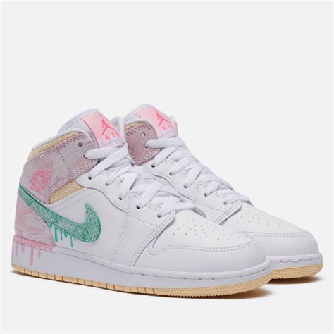 Подростковые кроссовки Jordan Air Jordan 1 Mid Se Gs Paint Drip Dd1666 100