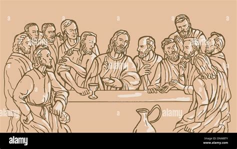 Illustration Of The Last Supper Of Jesus Christ The Savior And His