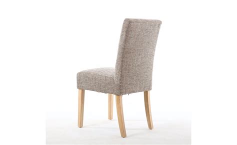 Kansas Oatmeal Tweed Dining Chair With Oak Legs 100 Polyester Beds