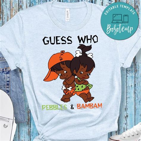Black Pebbles And Bam Bam Gender Reveal Party T Shirt Sportspartydesign