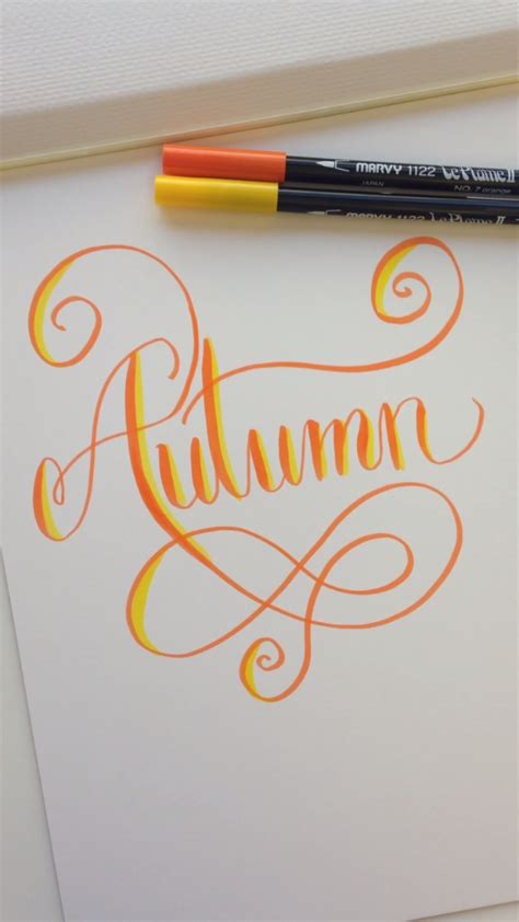 Autumn Hand Lettering Handwriting Fancy Writing Lettering Hand