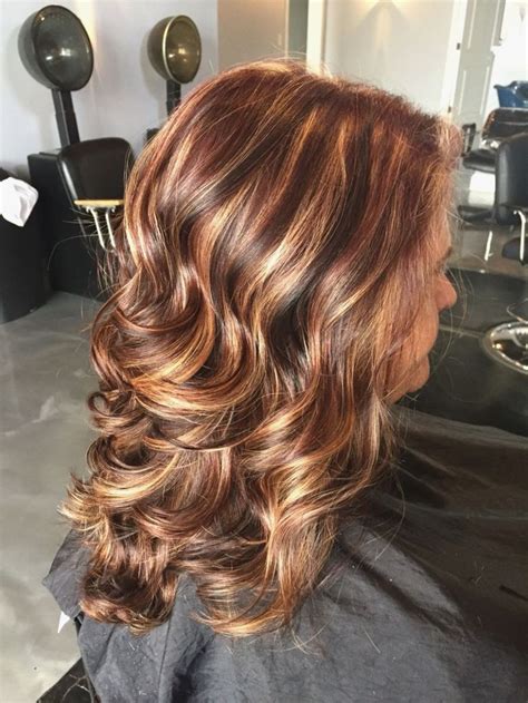 How To Leave Dark Brown Hair With Red And Caramel Hair Highlights And
