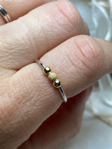 Fidget Ring Anxiety Bead Ring Anxiety Ring Beads Anxiety Etsy