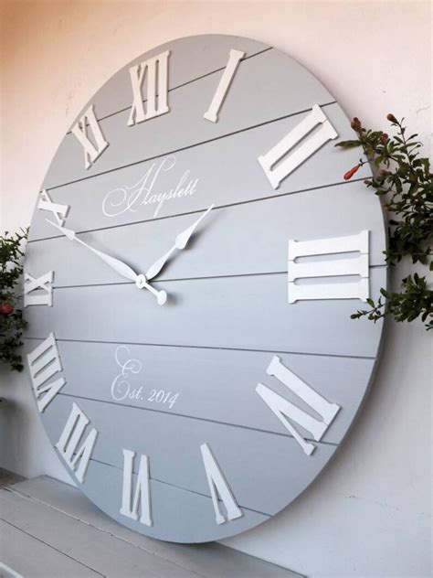 33 Personalized Wall Clock Large Wall Clock Oversized Etsy