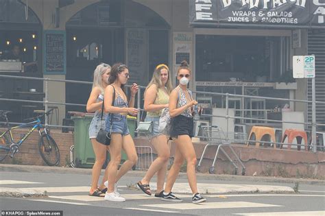 Sydney S Bondi Beach Babes Strip Down To Their Bikinis And Don Masks To