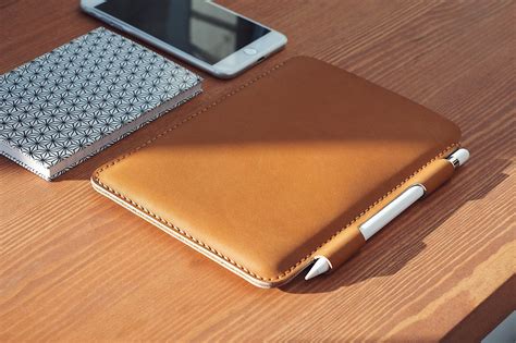 Ipad Mini Leather Sleeve Ipad Cover W Apple Pencil Holder Etsy