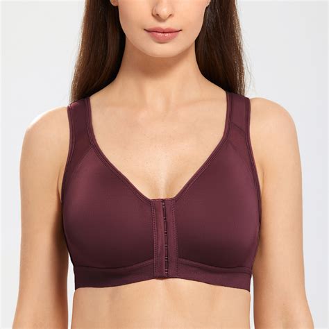 Delimira Womens Front Closure Bra Full Coverage Wire Free Back Support