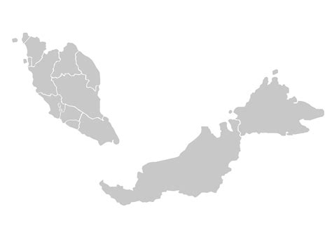 Malaysia Country Map Black Silhouette And Outline Vec