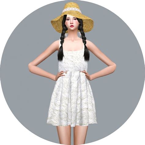 Natural Sleeveless Dress At Marigold Sims 4 Updates