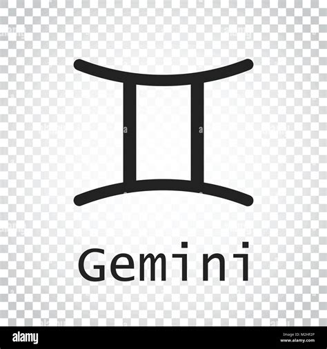 Gemini Zodiac Sign Flat Astrology Vector Illustration On Isolated