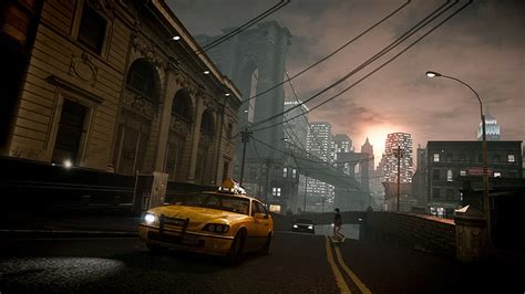 Hd Wallpaper Grand Theft Auto Gta New York Taxi Buildings Liberty City