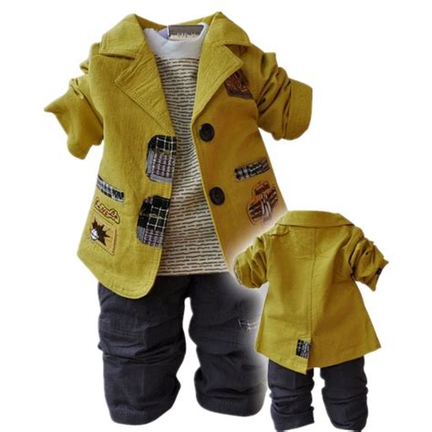 2017 Baby Kids Clothes Sets Baby Boys Long Sleeved 3 Piece Suit Set