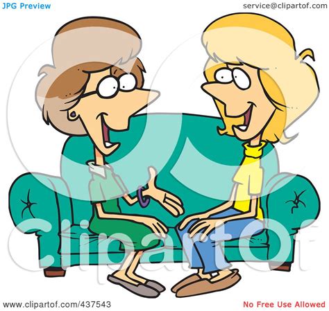 Royalty Free Rf Clip Art Illustration Of Two Talkative Cartoon Women