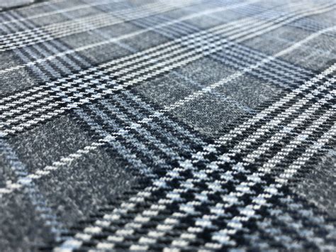 Silk Linen Wool Plaid Suiting In Grey And Blue Bandj Fabrics