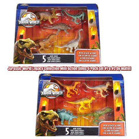 Jurassic World Legacy Collection Mini Action Dinos 5 Pack Set 1 And 2