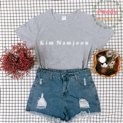 bts korean style summer for women top kim namjoon t shirt letter print cool streetwear kpop t