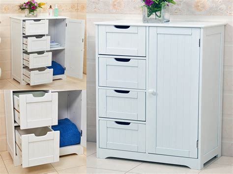 It's more common in bedrooms, but several homeowners also use it for extra storage in their living rooms. NEW WHITE WOODEN CABINET WITH 4 DRAWERS & CUPBOARD STORAGE ...