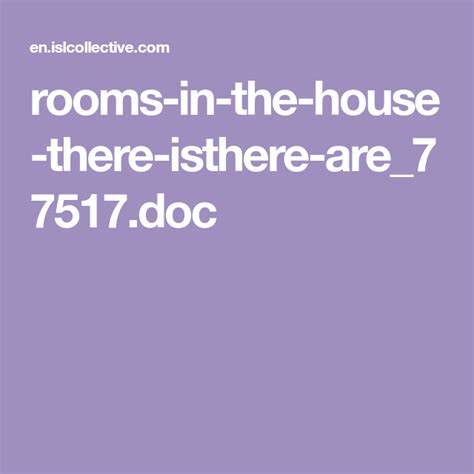Rooms In The House There Isthere Are77517doc Distance Learning Esl