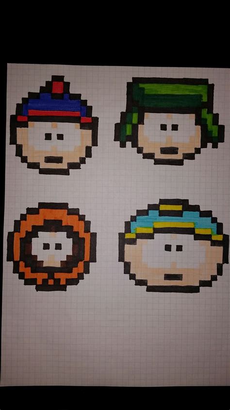 South Park Pixel Art Dibujos En Cuadricula Cuadricula Para Dibujar