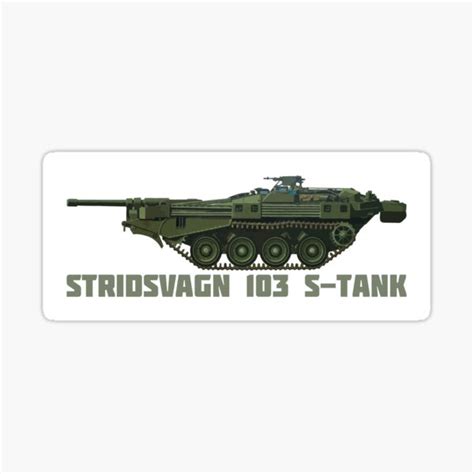 Stridsvagn Strv 103 S Tank Sweden Main Battle Tank Sticker For Sale