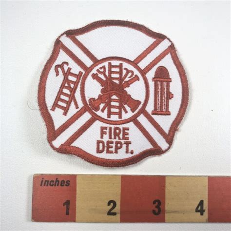 Version 1 Red On White Generic Fire Department Firefighter Patch 21xz