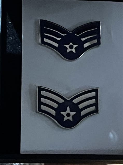 Usaf Senior Airman Sra Metal Chevron Collar Rank Insignia Badges 1