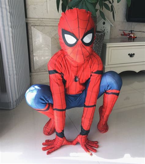 Amazing Spider Man Homecoming Kids Costume Lycra Halloween Cosplay Suit