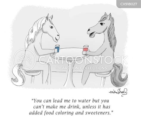 You Can Lead A Horse To Water But You Cant Make It Drink Cartoons And
