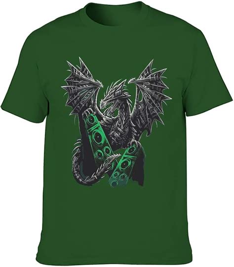 Men Personalized T Shirts Dragon Graphic Short Sleeve Crew Neck Cotton