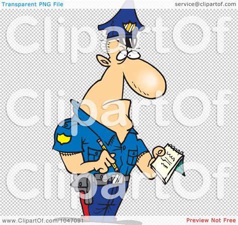 Royalty Free Rf Clip Art Illustration Of A Cartoon Tough Cop Writing