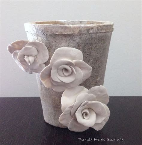 Upcycle Vase With Clay Roses Thrift Store Crafts Upcycle Decor Clay