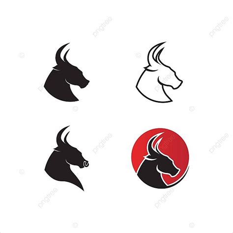 aplicación de iconos de plantilla con logotipos y símbolos de búfalos y cuernos de toro vector