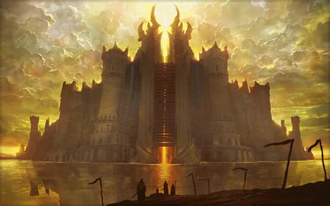 Magic The Gathering Drawing Castle Fantasy Wallpaper 2560x1600