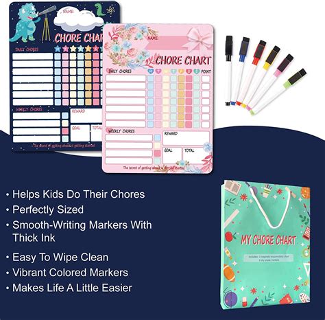 Buy M2yl1dao Kids Chore Chart Magnetic Reward Chart For Kids Good