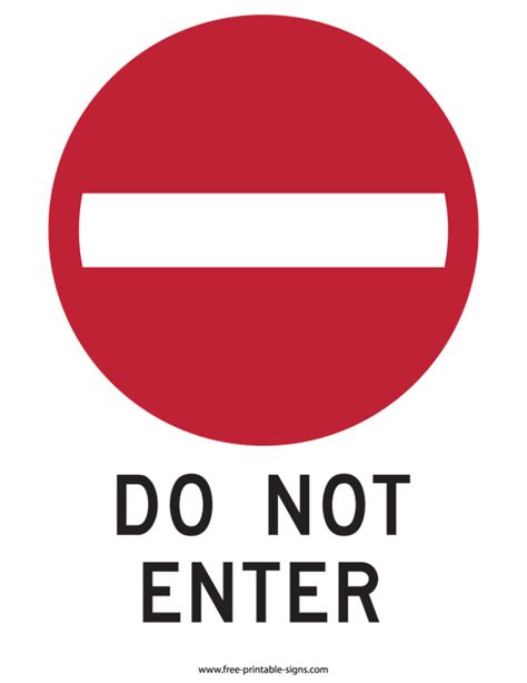 Printable Do Not Enter Sign Free Printable Signs