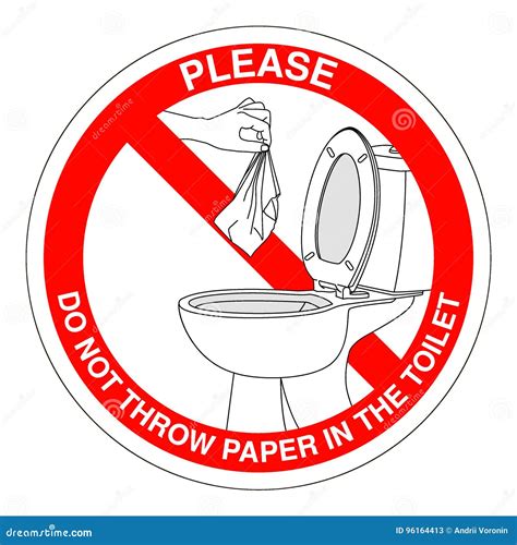 Do Not Throw Paper In The Toilet Cartoon Vector
