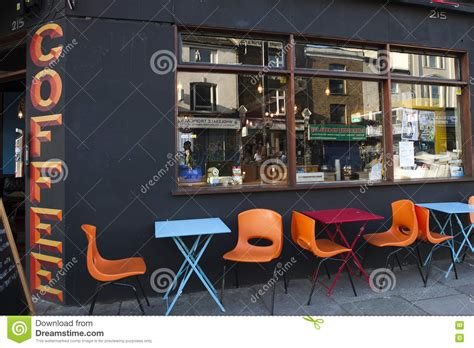 The Front Of A Colorful Cafe In East London England Editorial