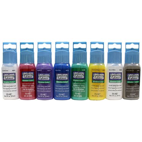 Plaid Gallery Glass Window Color Beginner Set 2 Ounce Gg8set 8 Pack