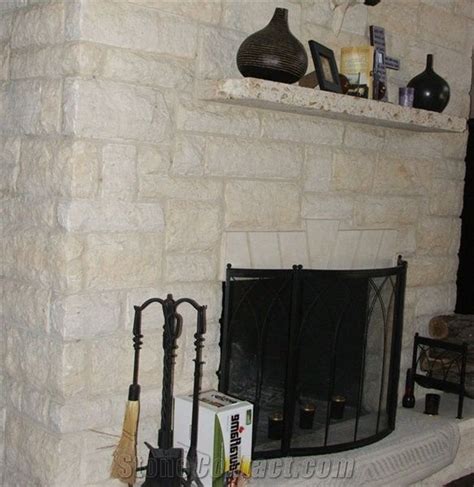 Texas White Limestone Fireplace From United States