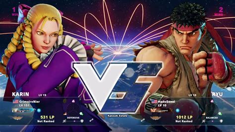 Street Fighter V Online Matches 6 Karin Vs Ryu Youtube