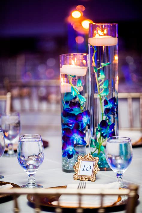 Purple And Teal Wedding Centerpieces