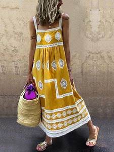 Bohemian Casual Large Size Dress Dress Sleeveless Boho Dress