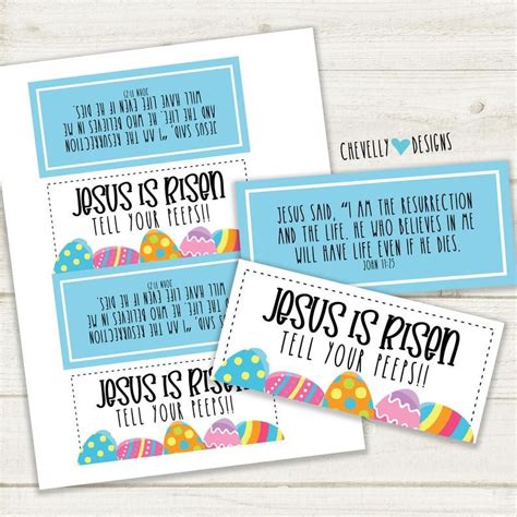 Jesus Is Risen Tell Your Peeps Easter Treat Bag Toppers Etsy