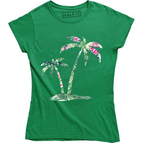 beautiful floral palm trees printed tropical summer women s t shirt