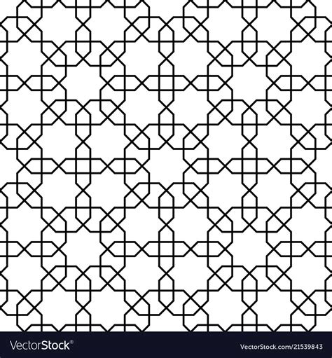 Islamic Pattern Seamless Geometric Black Vector Image